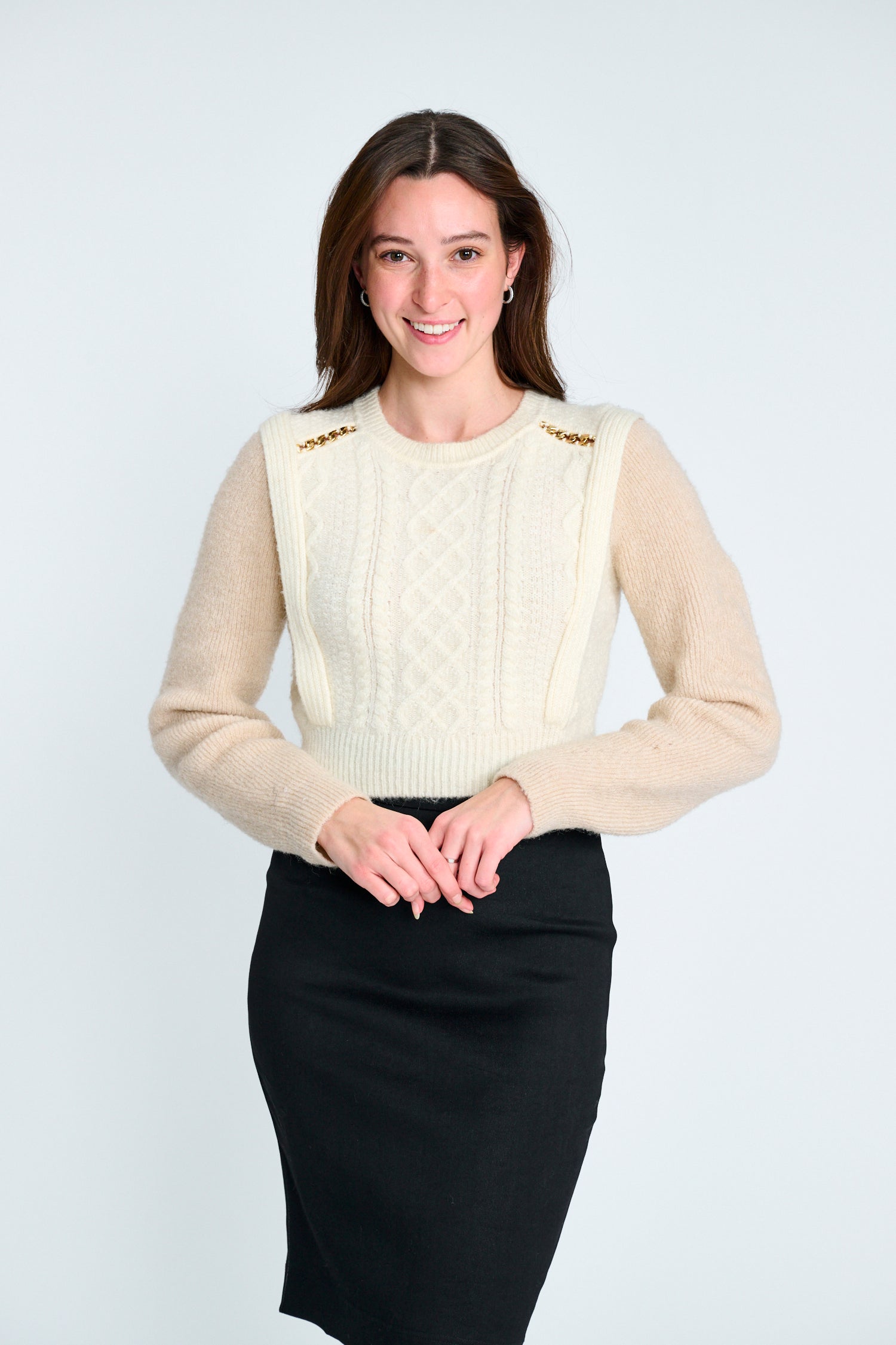 PASCAL CHUNKY SWEATER CHAIN DETAIL SWEATER