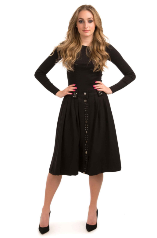 PASCAL WOOL STUDDED SKIRT