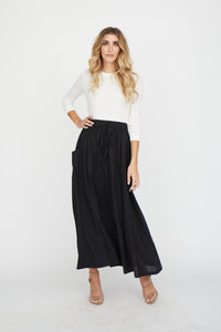 PASCAL LINEN DRAWSTRING SKIRT