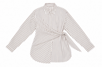 Q2 OVERSIZED STRIPED SIDE-TIE SHIRT