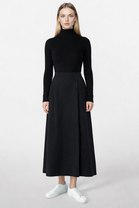 UNAYA DANIELA OVERLAP SIDE BUTTON SKIRT