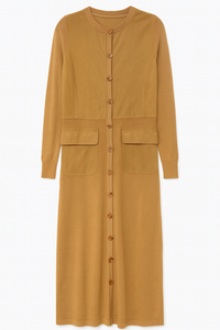 WRONG SIDE OF RIGHT SUDE KNIT COMBO CARDI DRESS