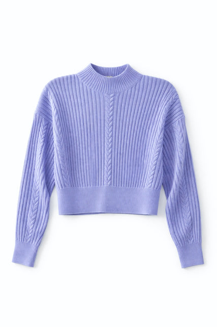 KNIT THEORY Cropped Cable Relaxed Sweater