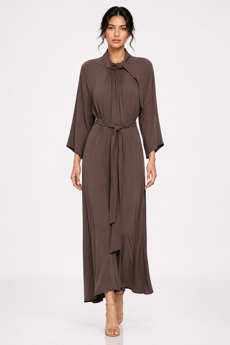 CELINA`S GATHERED CHIFFON DRESS