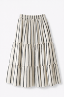 ELLE GREY STRIPED TIERED SKIRT