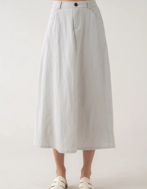 ELLE GREY DENIM LOOK SKIRT W BACK POCKET