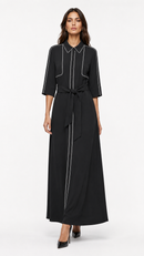 CELINA`S BUTTON DOWN DRESS W SILVER PIPING