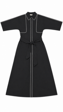 CELINA`S BUTTON DOWN DRESS W SILVER PIPING