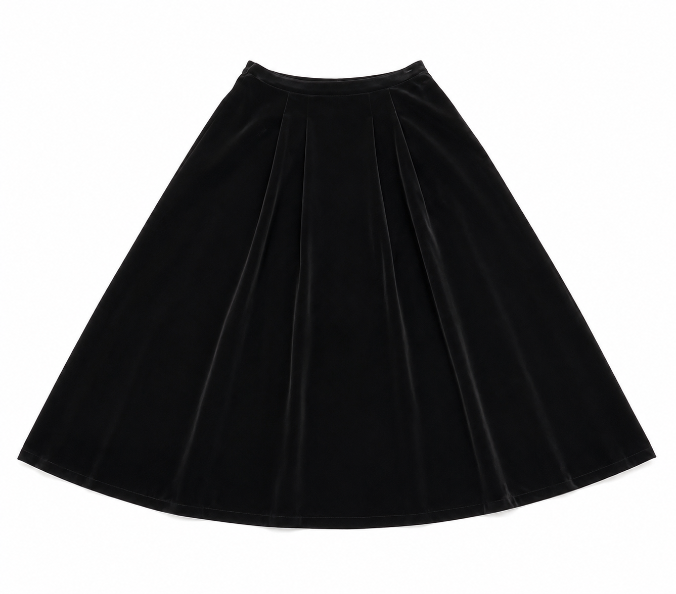 CELINA`S SIDE PLEAT VELVET SKIRT