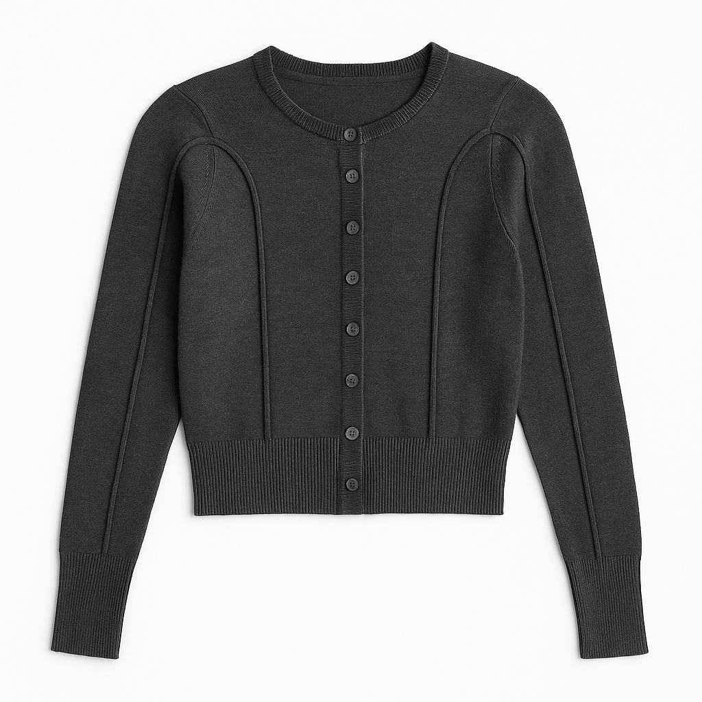 MYSTTE RAW SEAM DOUBLE BUTTON CARDI