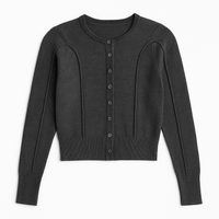 MYSTTE RAW SEAM DOUBLE BUTTON CARDI