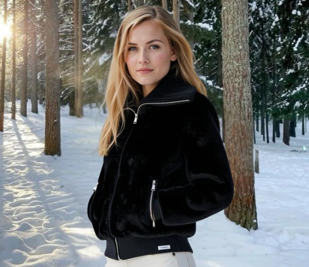 ARBEL KNIT COLLAR FUR JACKET