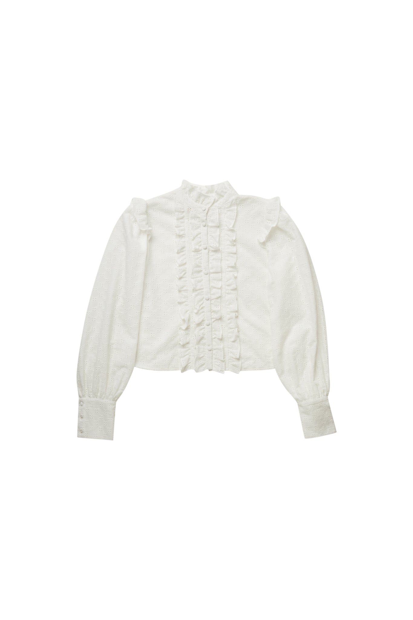 ELLE OH ELLE EYELET RUFFLE TOP