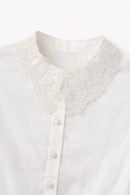 PAPER PARACHUTE BUTTONDOWN SHIRT W LACE COLLAR