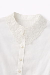 PAPER PARACHUTE BUTTONDOWN SHIRT W LACE COLLAR