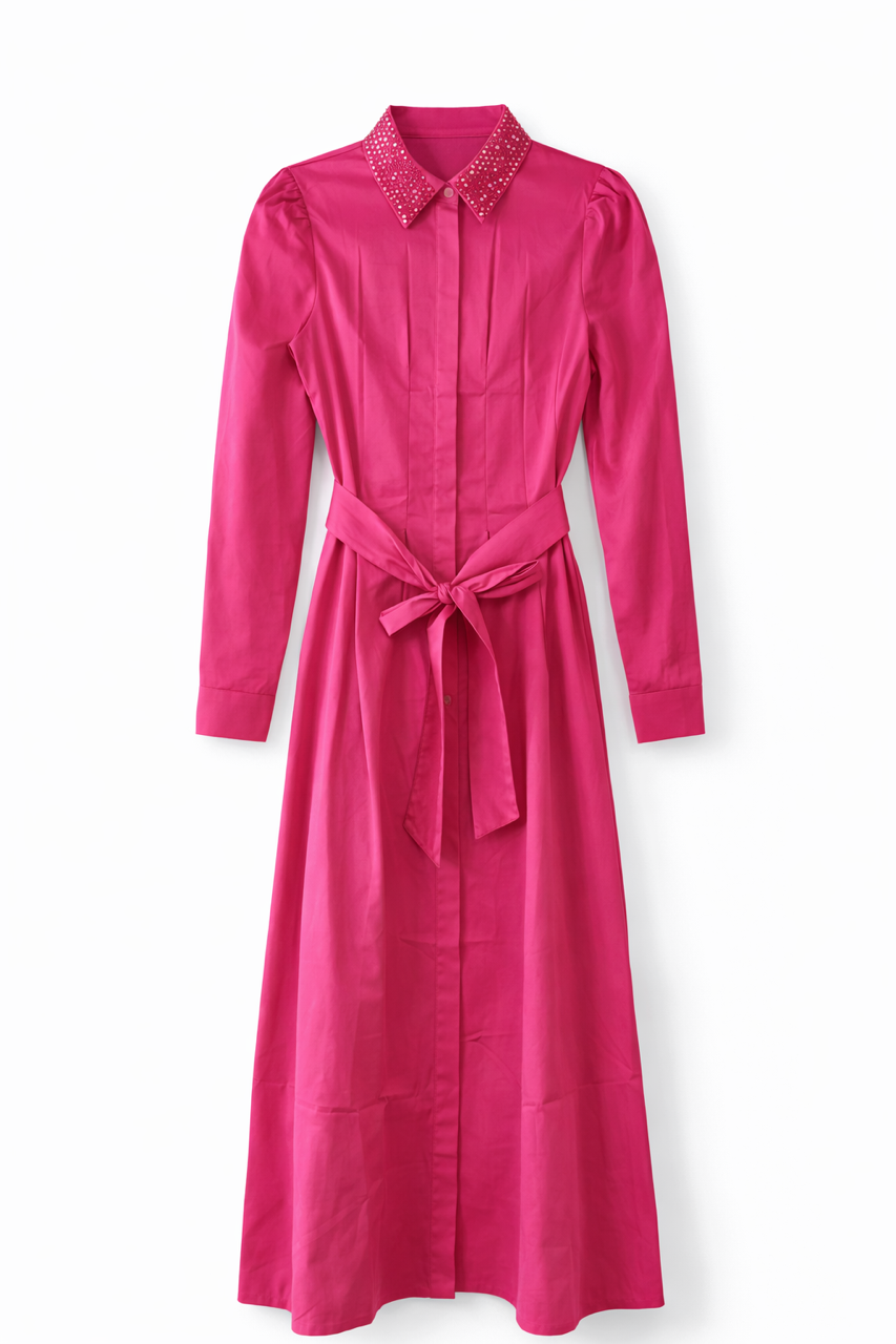 ALEXIA B GEM COLLARED SHIRTDRESS