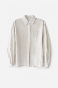 FRNCH STRIPED TEXTURED OVERSIZED SHIRT