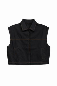 CONCEPT SNAP FRONT DENIM VEST