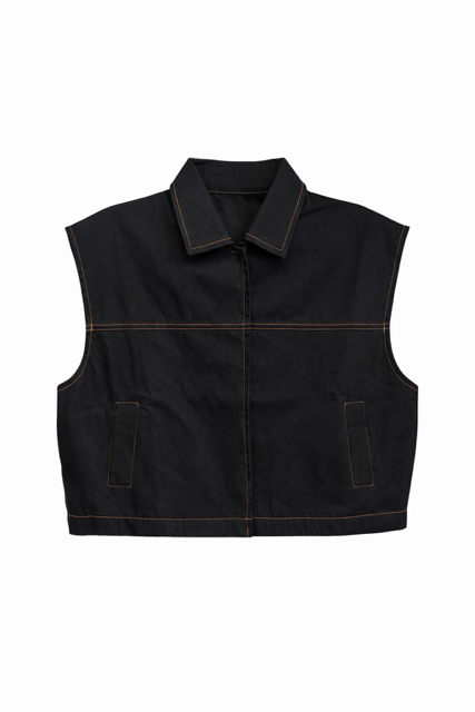 CONCEPT SNAP FRONT DENIM VEST