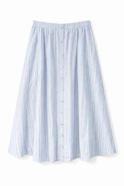 GOLD THREAD KIDS STRIPED BUTTONDOWN SKIRT