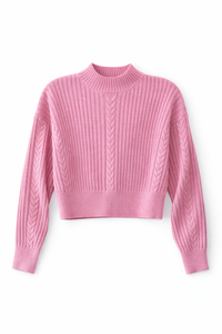 KNIT THEORY Cropped Cable Relaxed Sweater