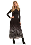 LEXINGTON LEOPARD OMBRE PLEATED SKIRT