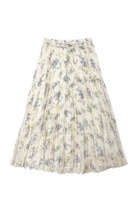ZAIKAMOYA KLARA FLORAL PLEATED SKIRT