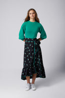 ELLE OH ELLE RAQUEL FLORAL SKIRT W TRIM