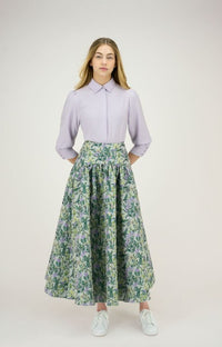 ZAIKAMOYA GRETCHEN FLORAL SKIRT W RUCHED YOLK