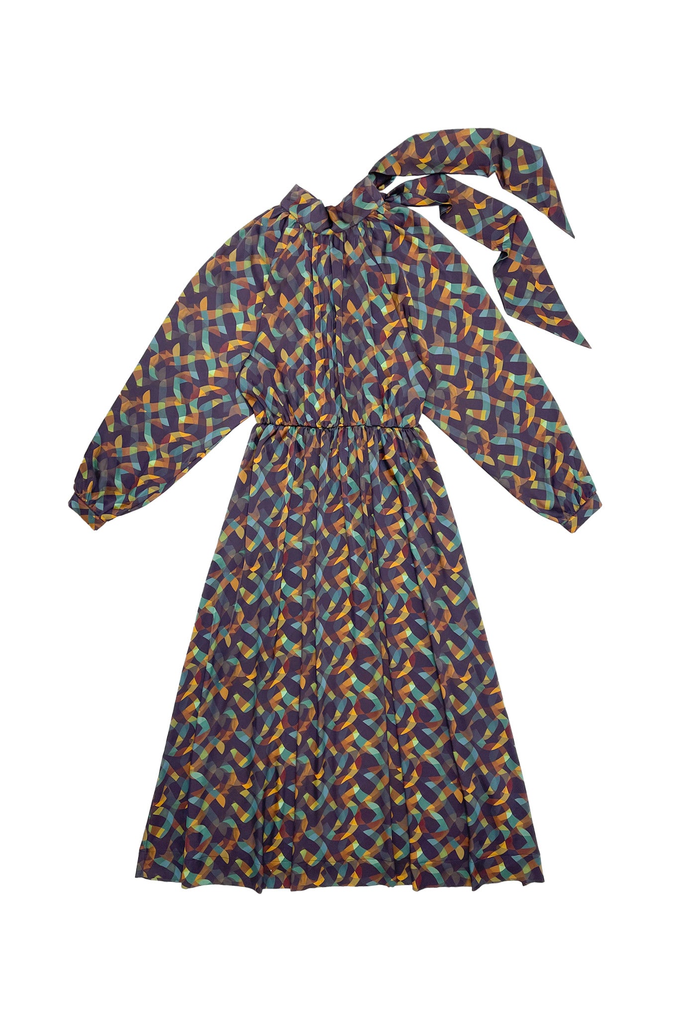 ELLE OH ELLE SILKY GEO PRINT DRESS