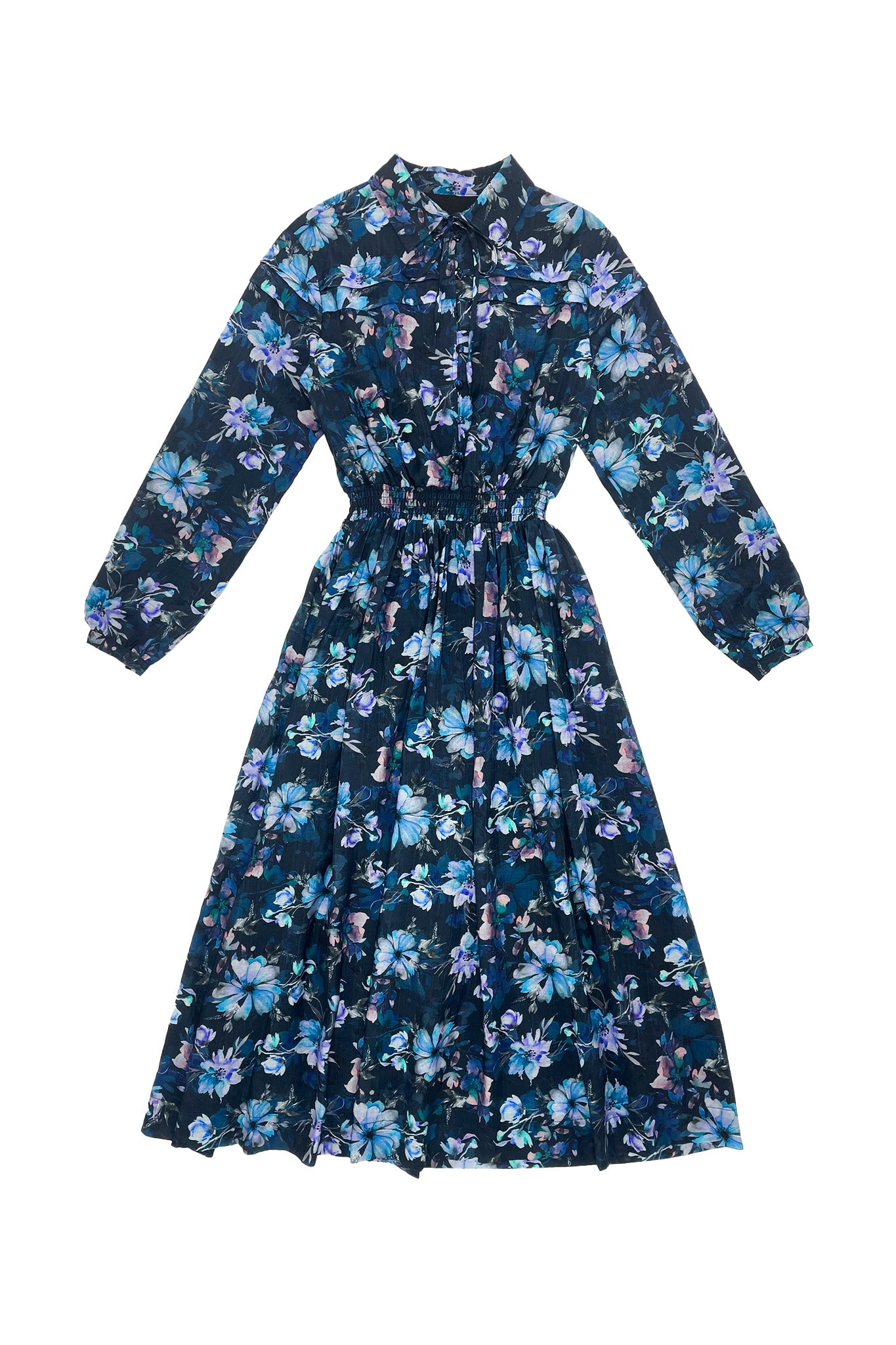 ELLE OH ELLE SIMONE FLORAL SCRUNCH WAIST DRESS