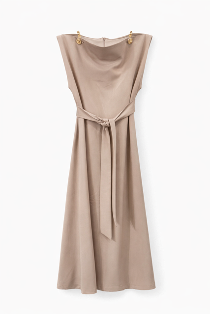 CELINA`S EMBELLISHED STRAP BELTED JUMPER