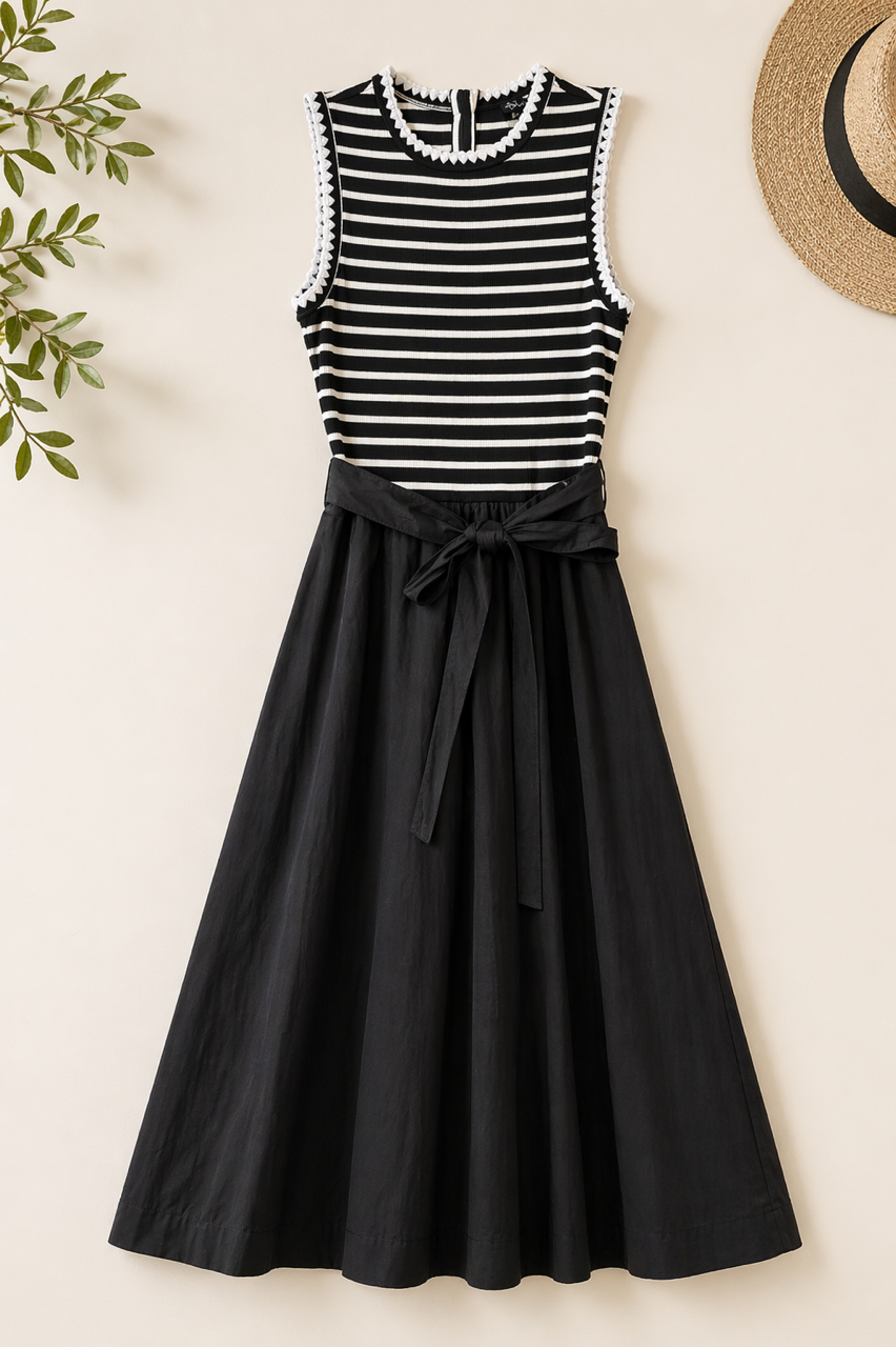 ERMANNA COMBINED STRIPED JUMPER W BELT
