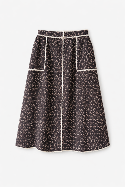 AUREUM CROCHET TRIM FLORAL SKIRT