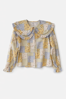 AUREUM TILE PRINT DOUBLE COLLAR BLOUSE
