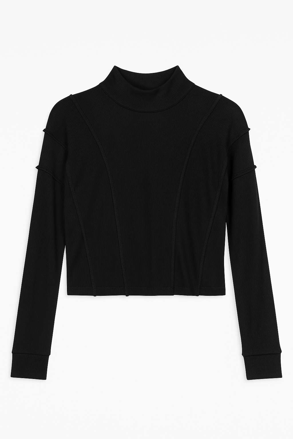 BARELLI RAW SEAM SHORT KNIT TOP W ZIPPER