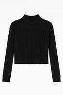 BARELLI RAW SEAM SHORT KNIT TOP W ZIPPER