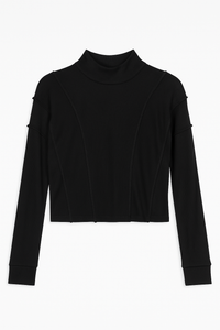 BARELLI RAW SEAM SHORT KNIT TOP W ZIPPER