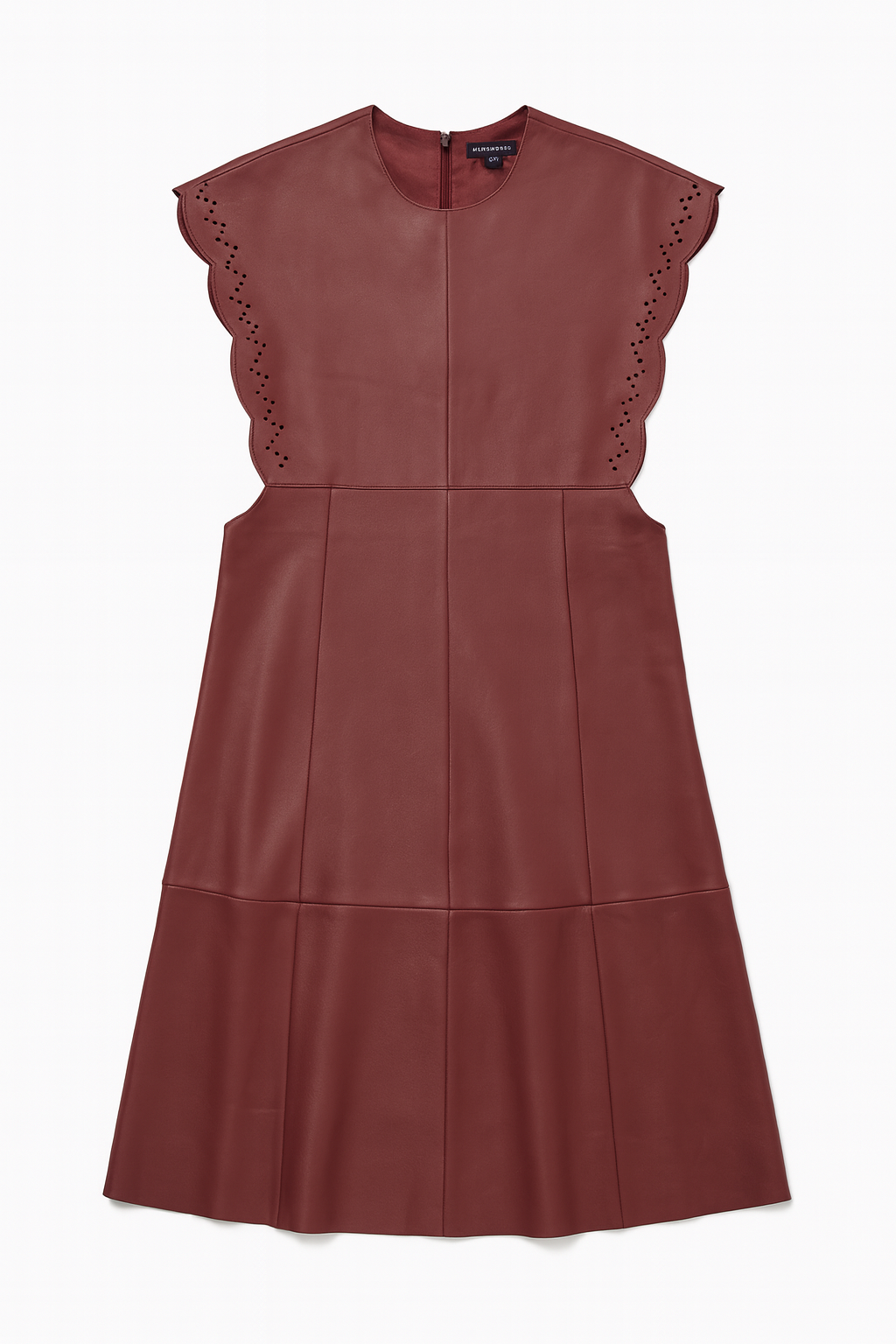 LOVE BY CHLOE LEATHER SCALLOPED JUMPER