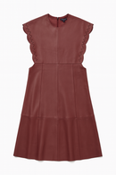 LOVE BY CHLOE LEATHER SCALLOPED JUMPER