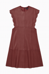 LOVE BY CHLOE LEATHER SCALLOPED JUMPER