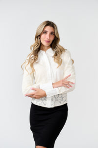 PARCELLE LACE PATCH BUTTONDOWN SHIRT