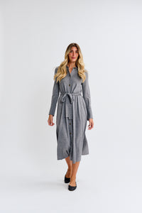 PARCELLE KNIT BUTTONDOWN BELTED DRESS