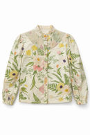 PARCELLE FLORAL PRINTED BLOUSE W SMOCKED NECKLINE