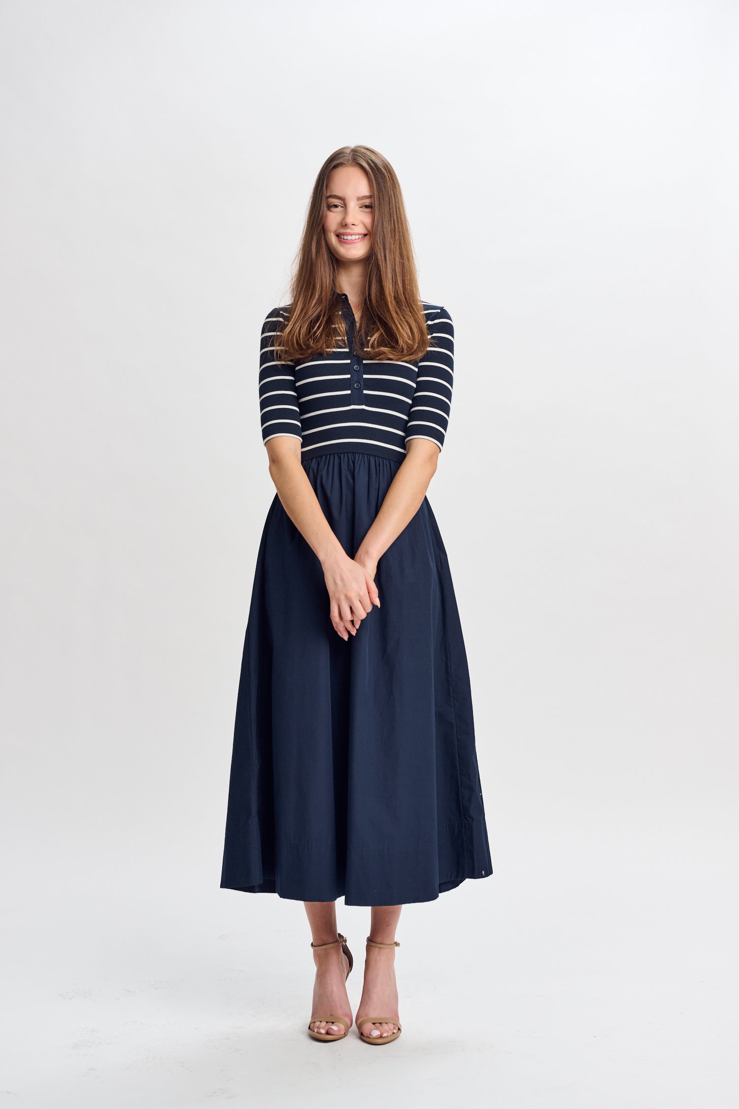 PARCELLE STRIPED POLO DRESS