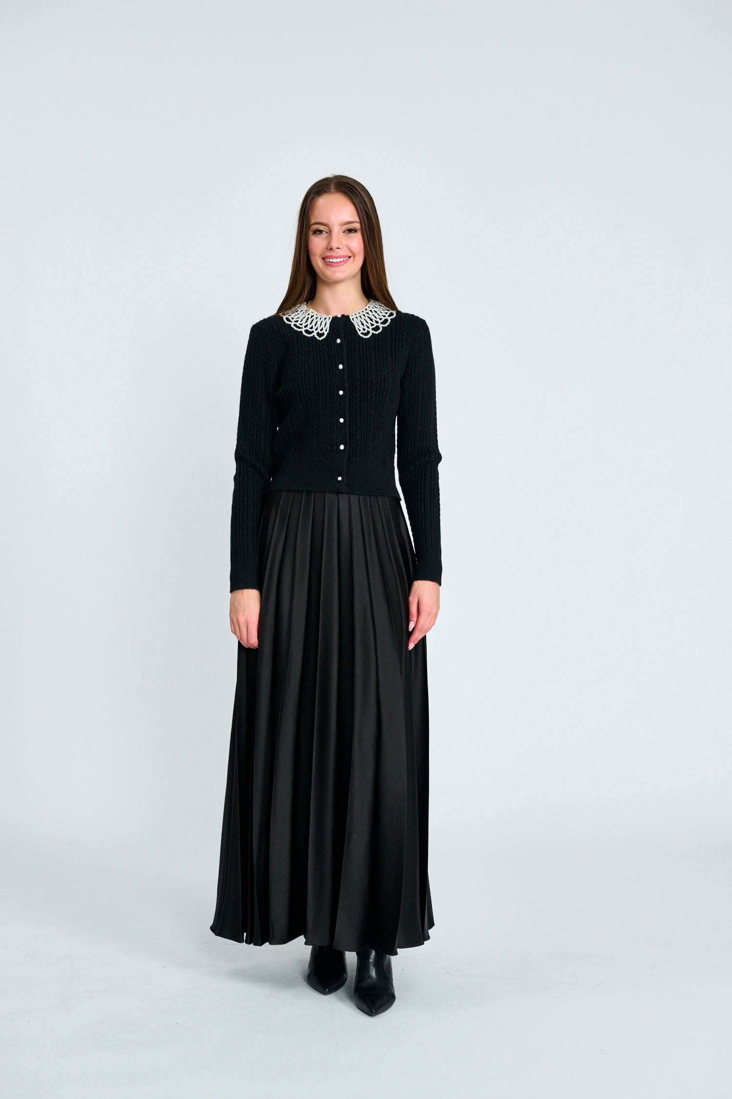PAPER PARACHUTE SATIN PLEATED SKIRT