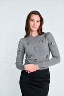 PARCELLE BEE-JEWELED TOP