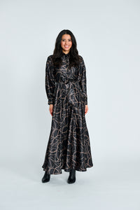 PARCELLE SILKY PRINTED BUTTONDOWN DRESS