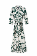 BARELLI PAISLEY PRINT BELTED DRESS
