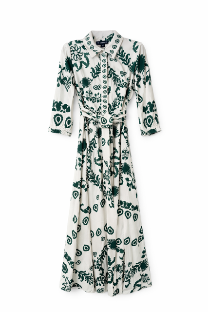 BARELLI PAISLEY PRINT BELTED DRESS
